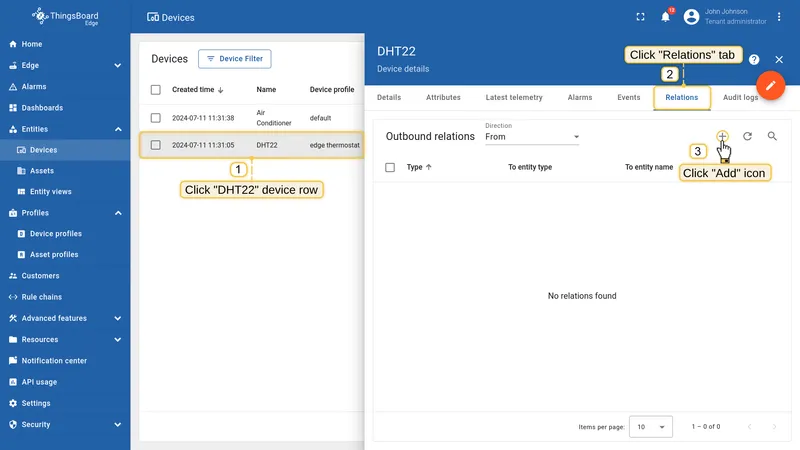 Add Manages relation from DHT22 to Air Conditioner