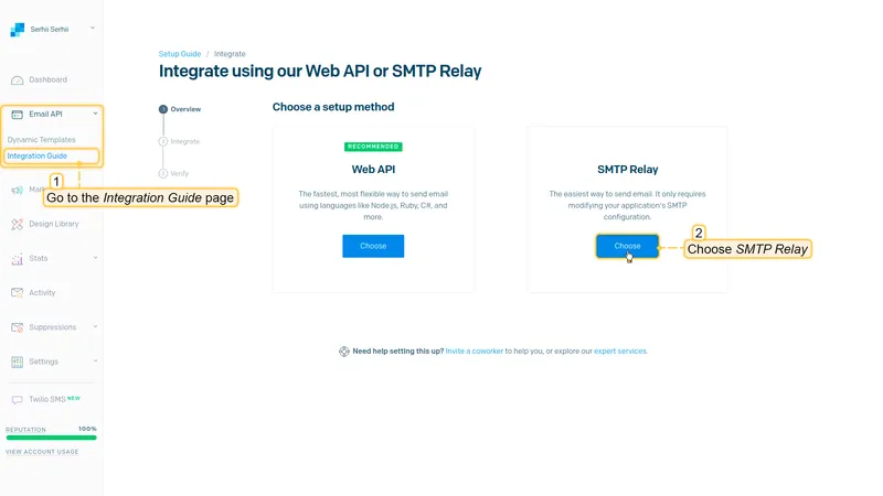 SendGrid SMTP Relay setup