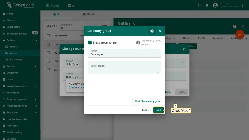 Confirm group creation