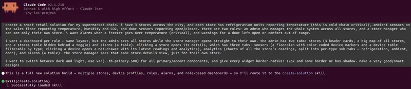 Describing the smart retail solution to the agent in the terminal
