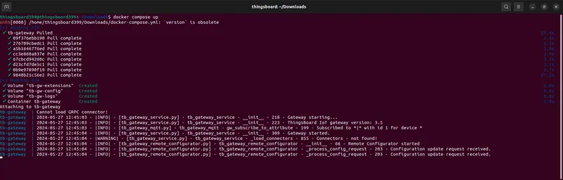 Terminal output showing the Gateway starting up