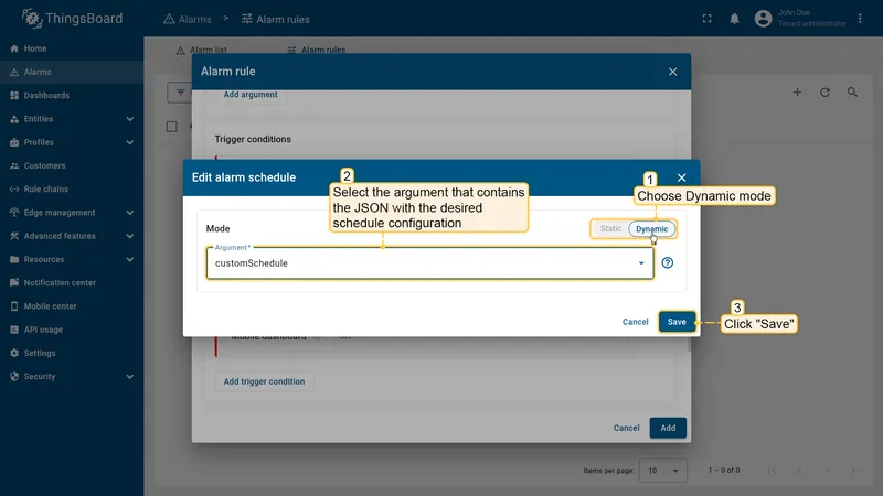Dynamic schedule mode