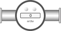 Horizontal inline flow meter SCADA symbol