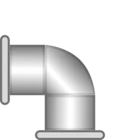 Left bottom elbow pipe SCADA symbol