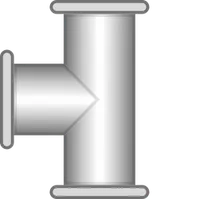 Left tee pipe SCADA symbol