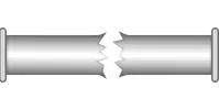 Long horizontal broken pipe SCADA symbol