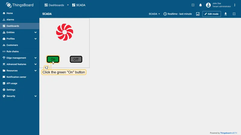 Test widget - fan on state