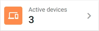 Entity count widget showing the total number of active devices