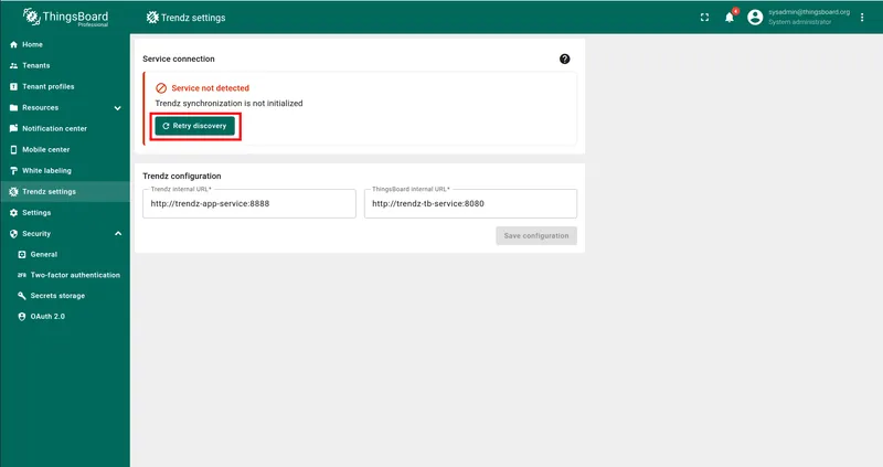 Click Retry discovery
