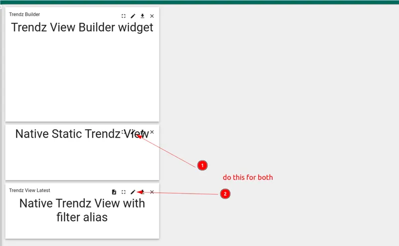 Edit widget resources tab