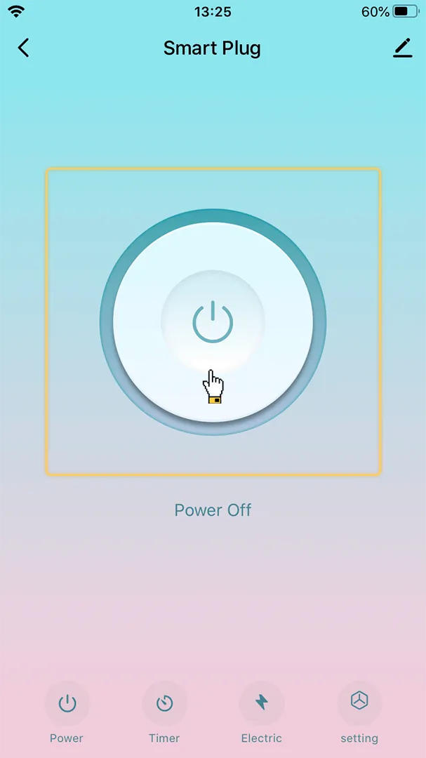 Smart Life app Smart Plug control screen — power button shown, device is off