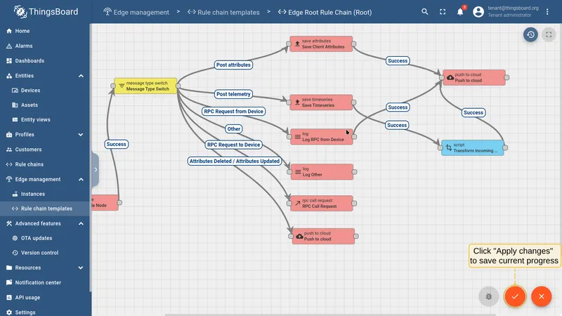 Apply changes to the rule chain