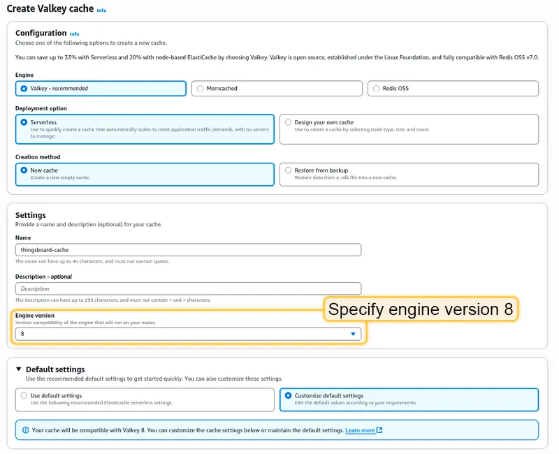 Valkey engine version