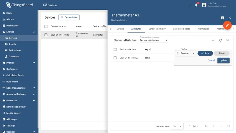 Editing active attribute with Boolean toggle set to True