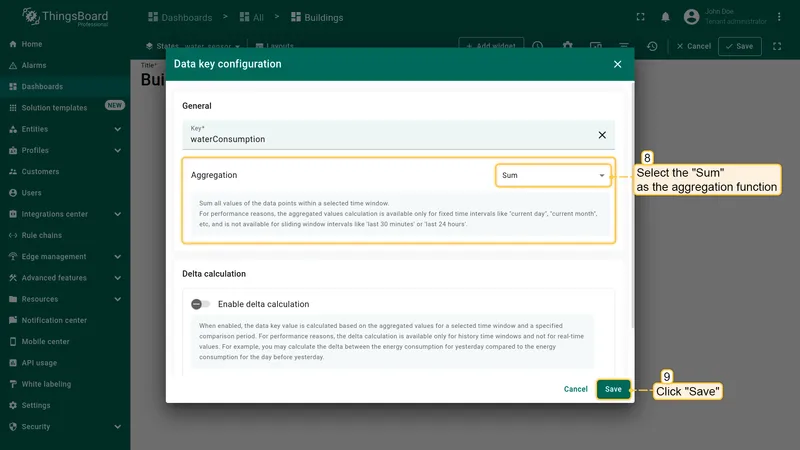 Configure aggregation