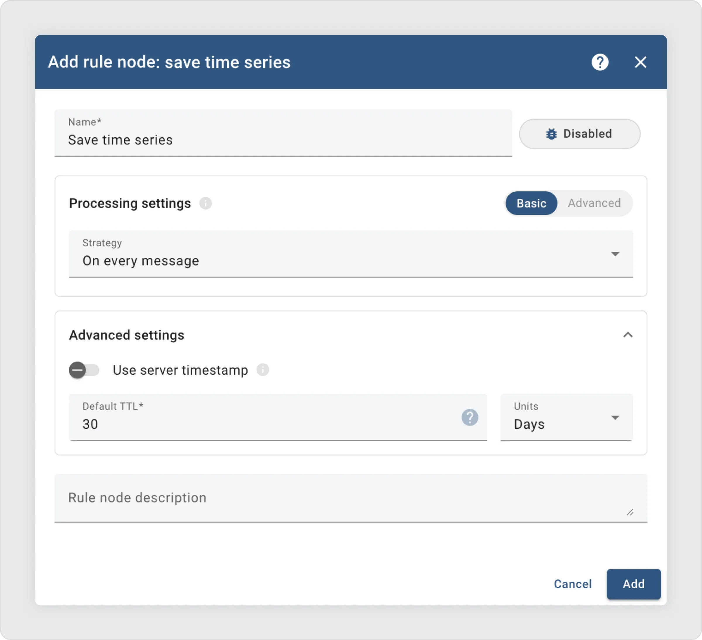 Saving time-series data to ThingsBoard storage scheme