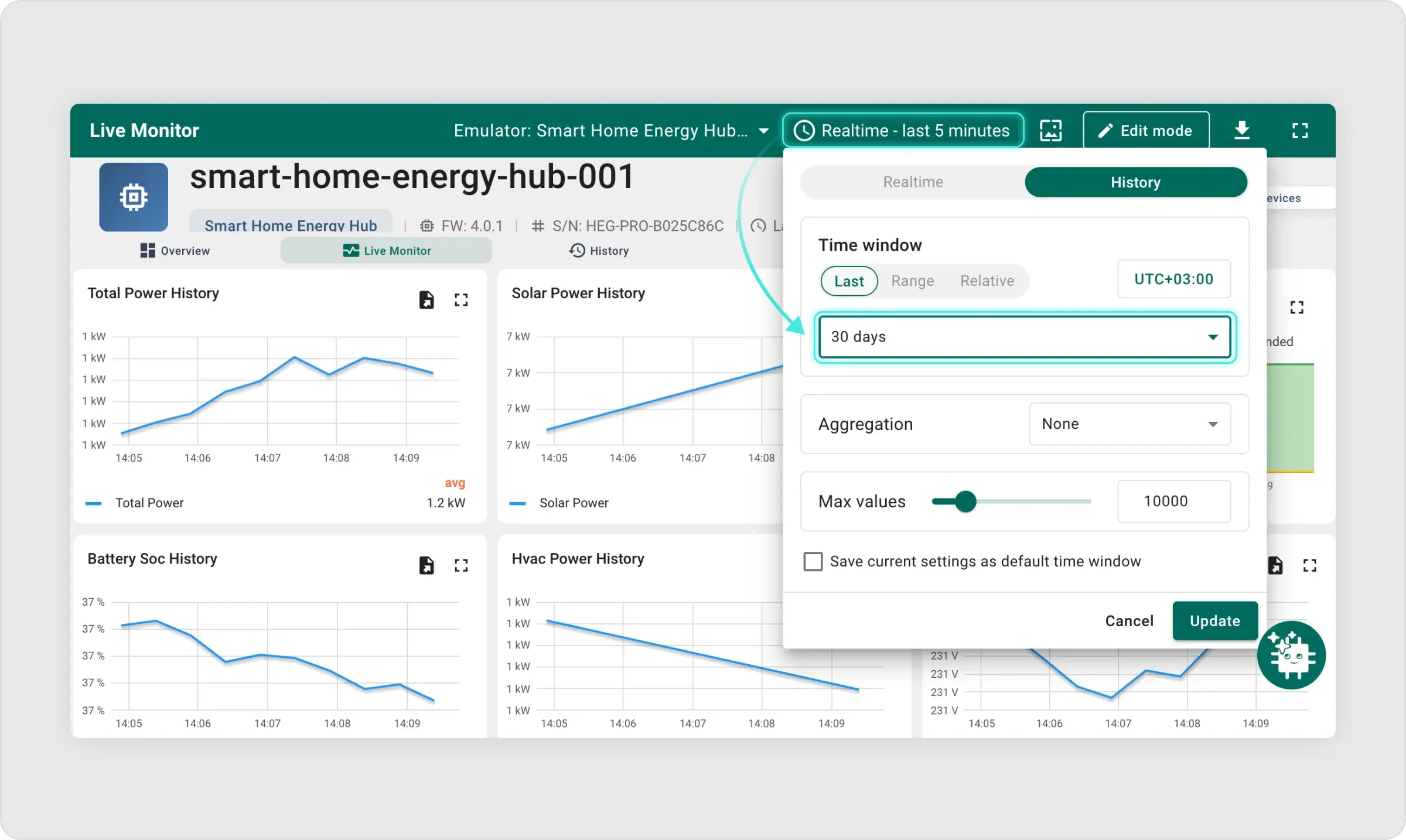 Generating historical telemetry data with Device Emulator