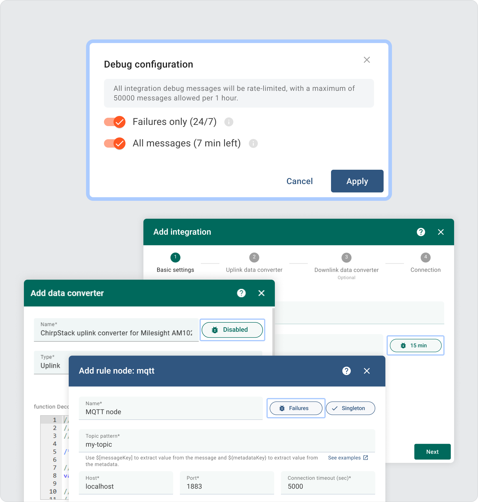 Improved debug mode in ThingsBoard 3.9