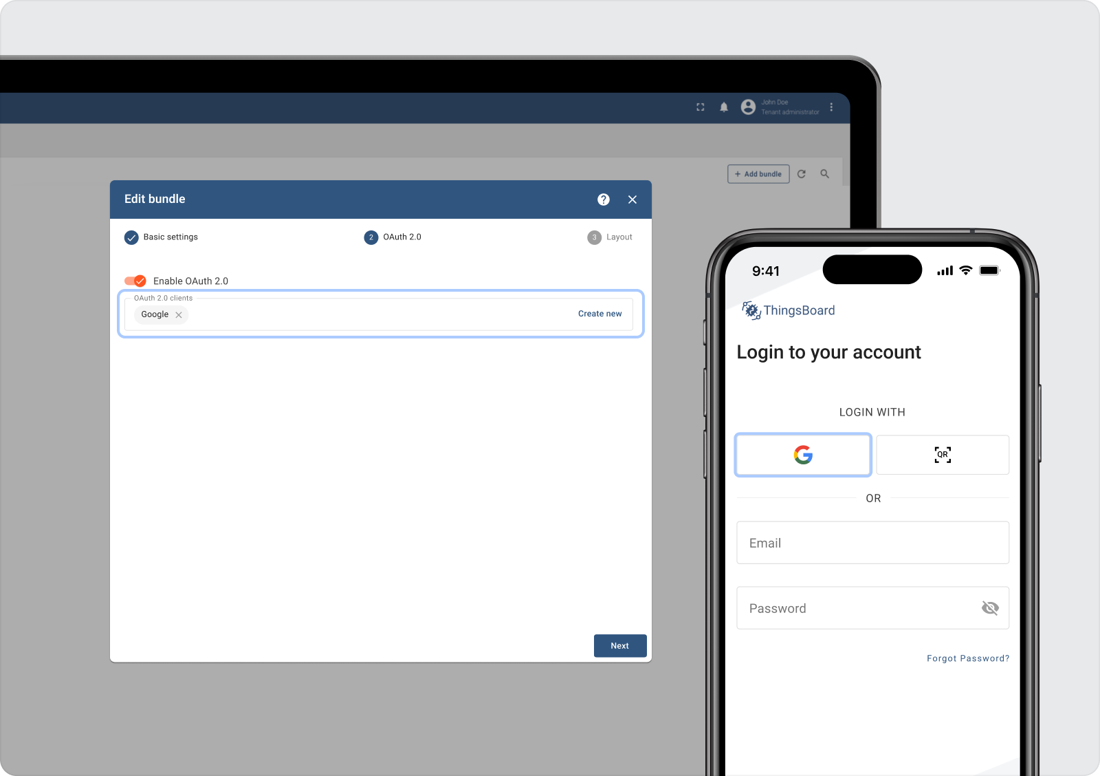 Editing a widget bundle in ThingsBoard 3.9 — configuration