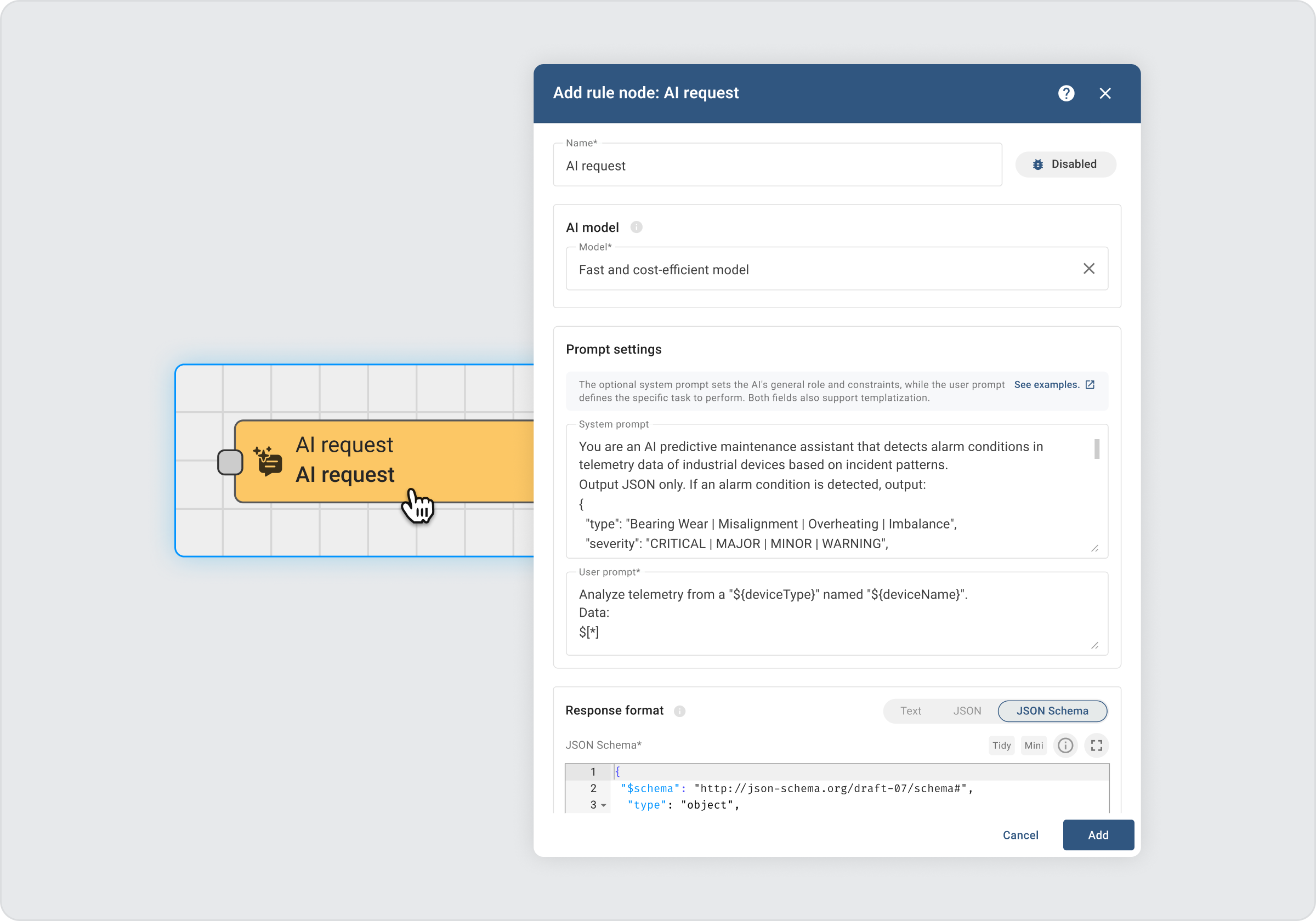 AI node inside ThingsBoard 4.2 Rule Engine