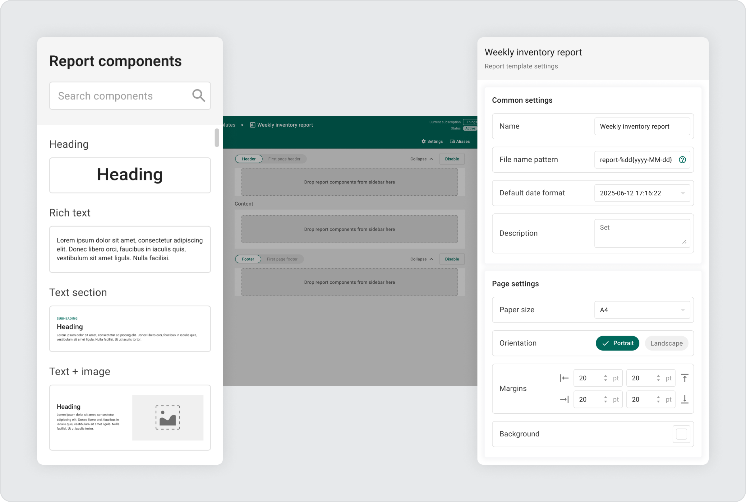 Reporting 2.0 setup interface in ThingsBoard 4.2