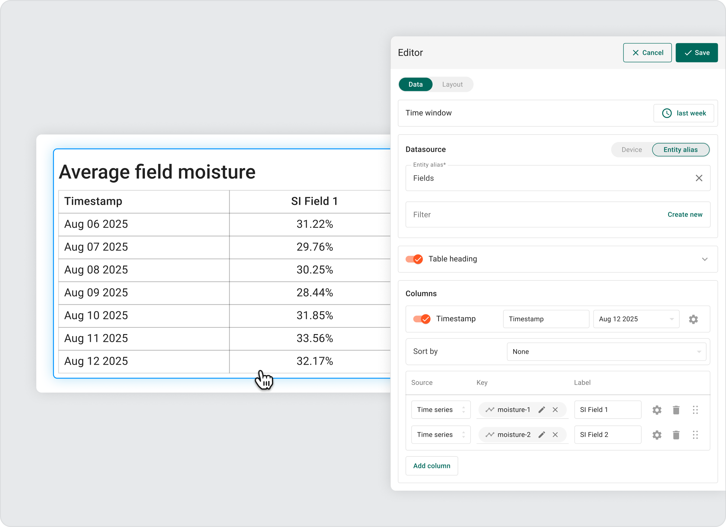 Reporting 2.0 output preview in ThingsBoard 4.2