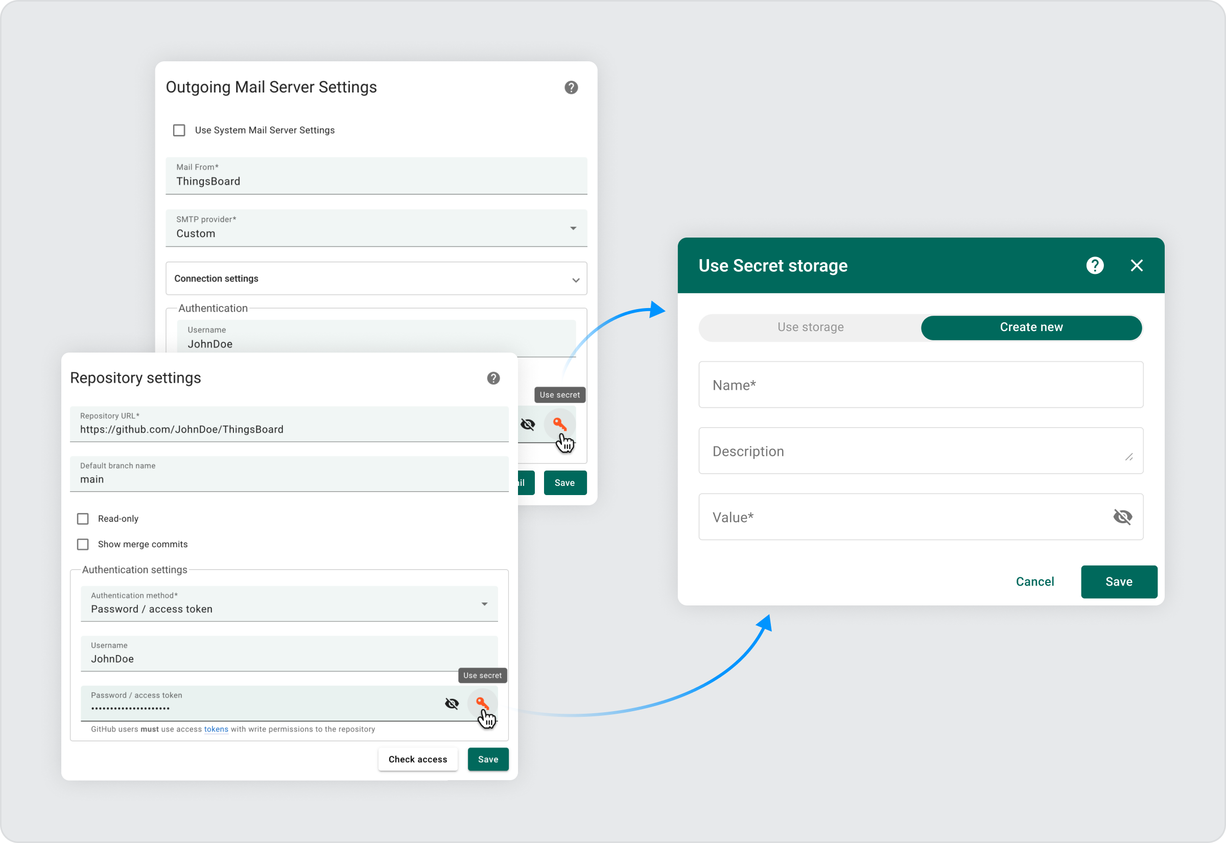 Secrets management interface in ThingsBoard 4.2