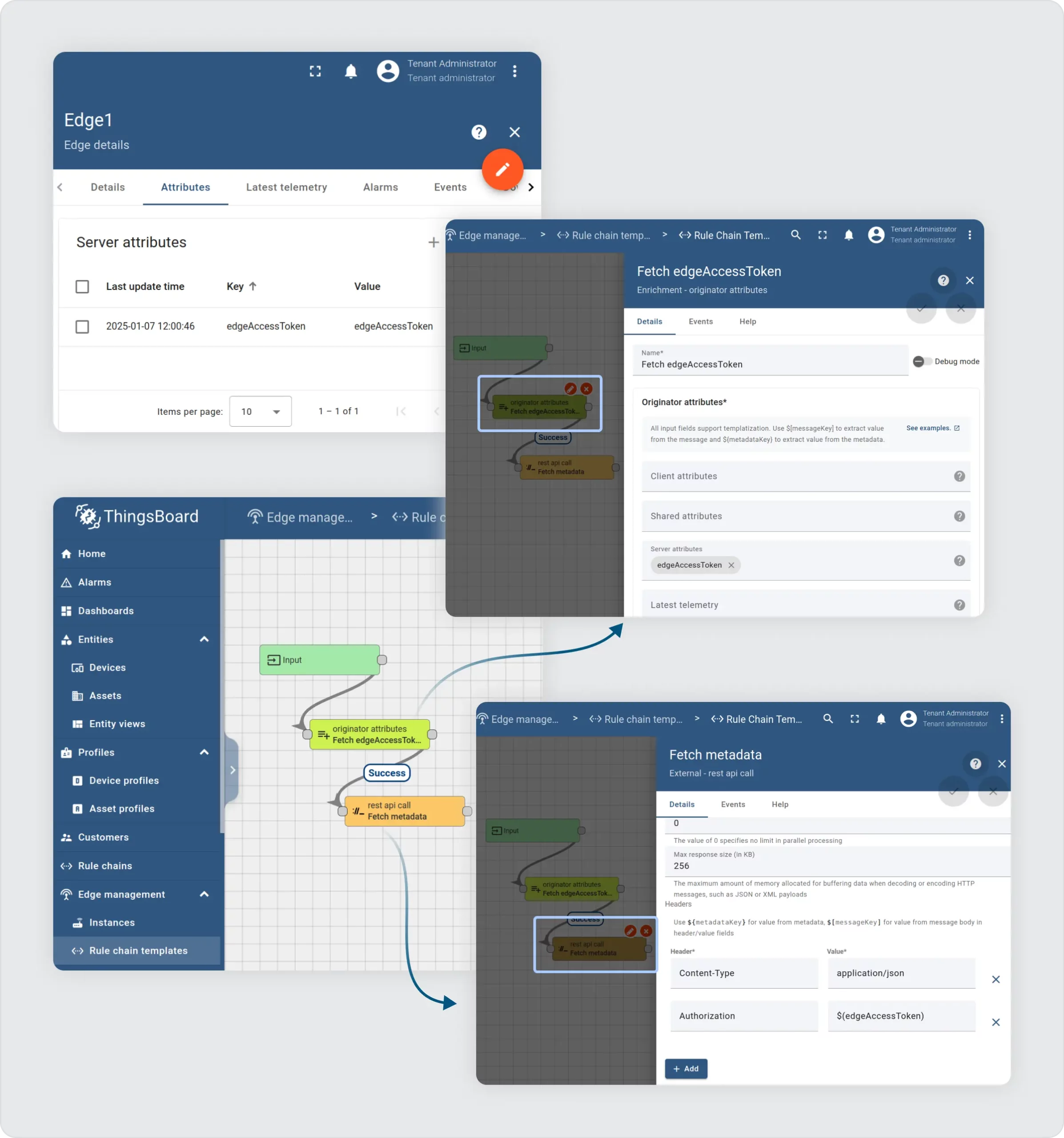 Updated rule chains in ThingsBoard Edge 3.9