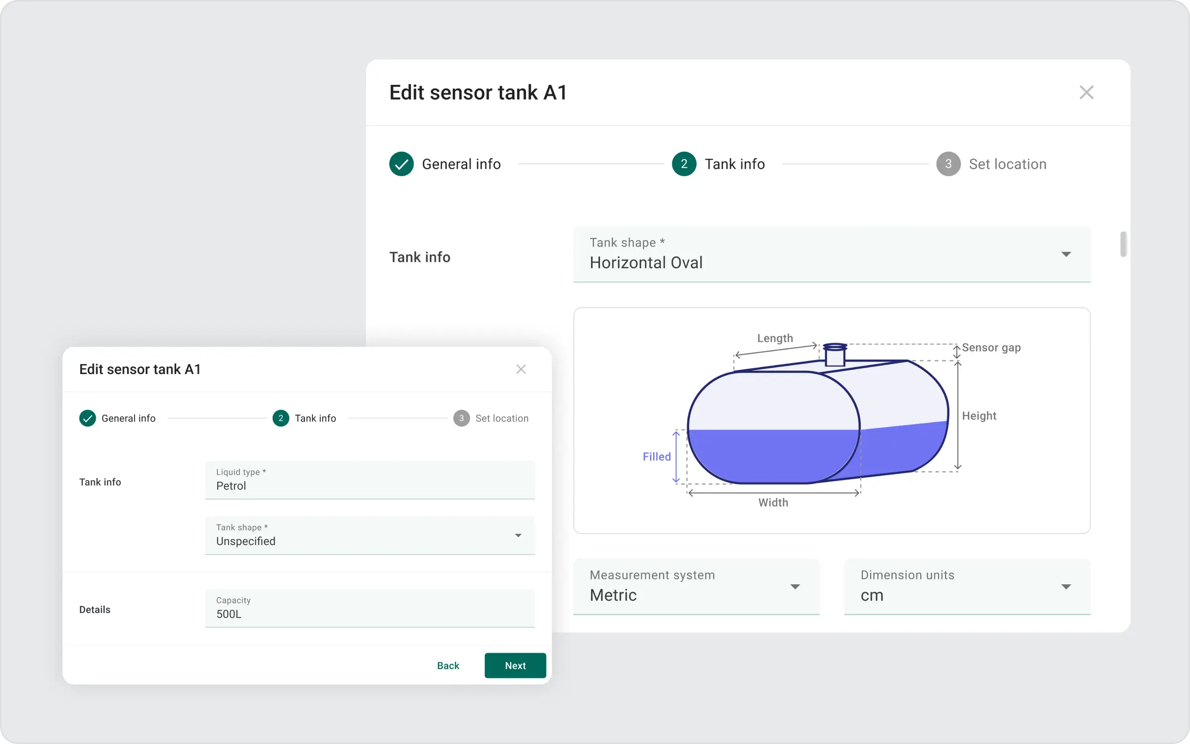 Tank level real-time monitoring widget