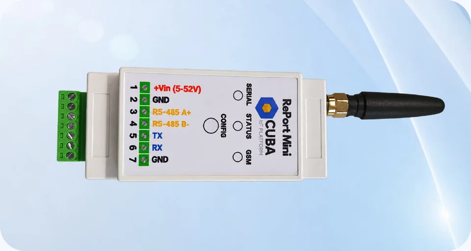 CUBA RePort gateway that connects diesel generator controllers to ThingsBoard
